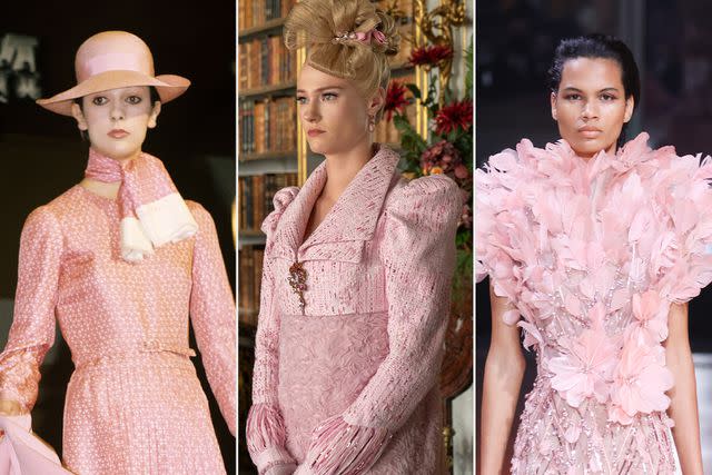 <p>Gerhard Rauchwetter/picture alliance via Getty; Liam Daniel/Netflix; Victor Boyko/Getty</p> Dior Fashion Show 1972; Cressida Cowper; Elie Saab Haute Couture 2022