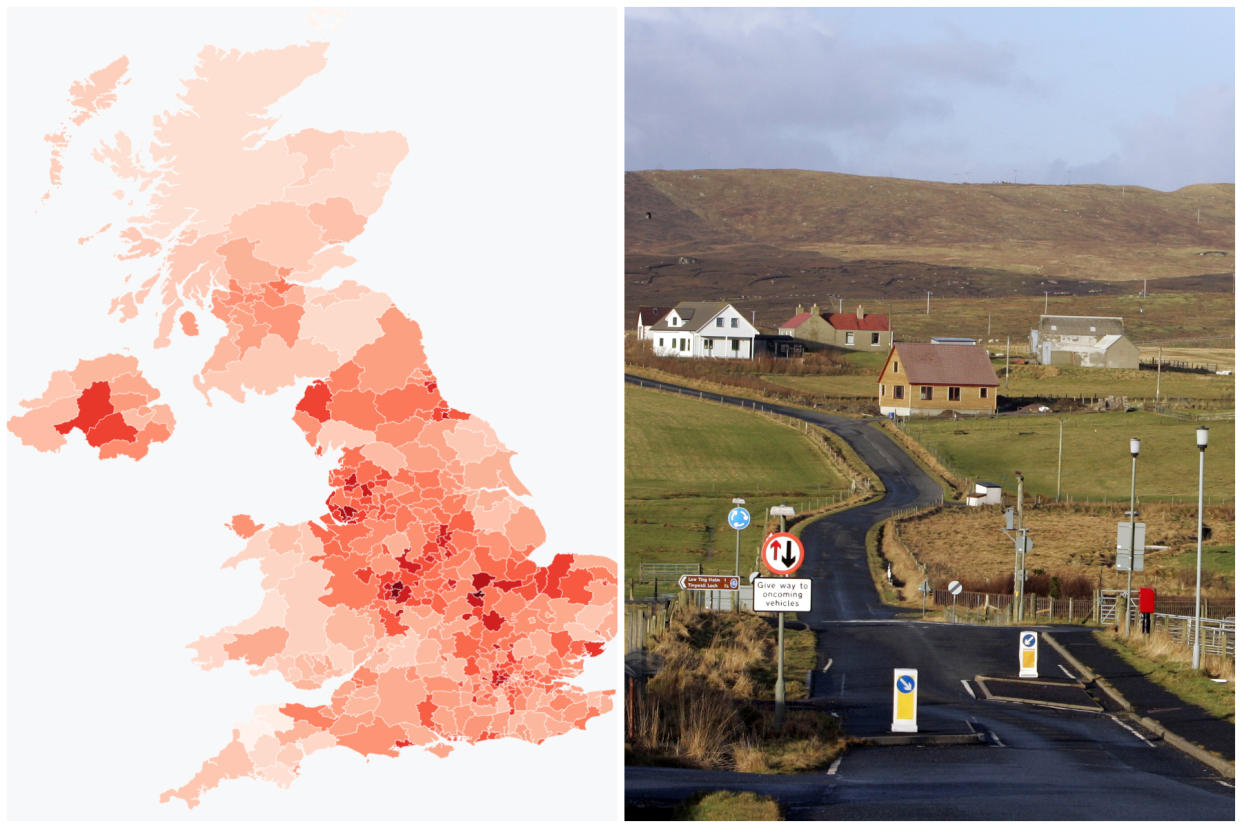 The Shetland Islands in Scotland had no new coronavirus cases in the last seven days for which data is available. (PA)