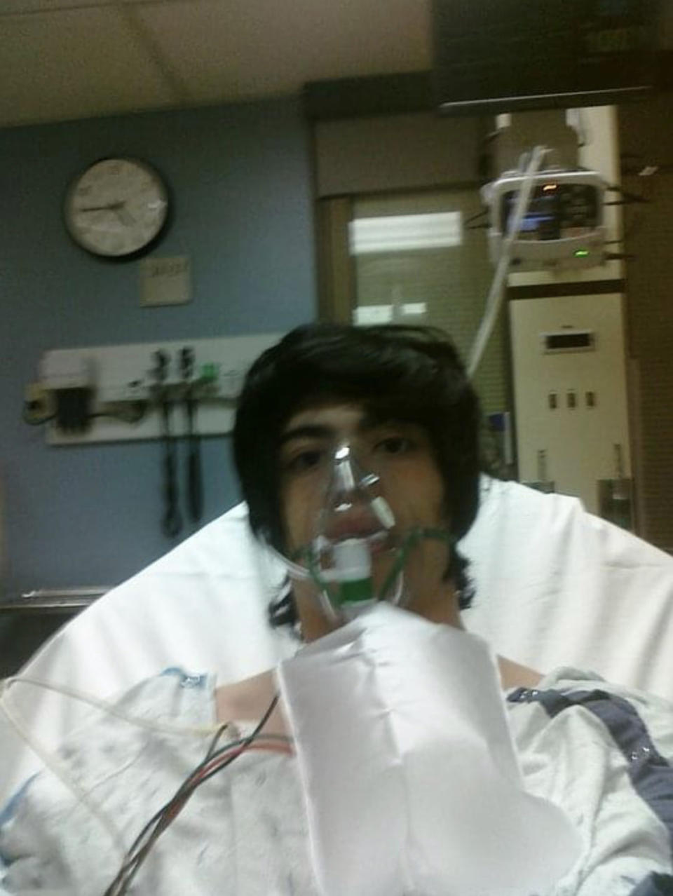 Chris Sheeran at the hospital after the fire