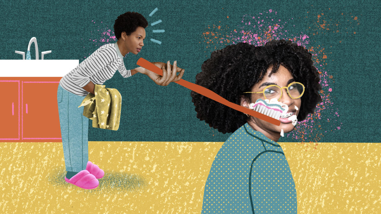 A kid's helplessness with basic tasks could be signaling a need for something bigger, experts say. (Image: Getty Images; illustration by Natalie Nelson for Yahoo)