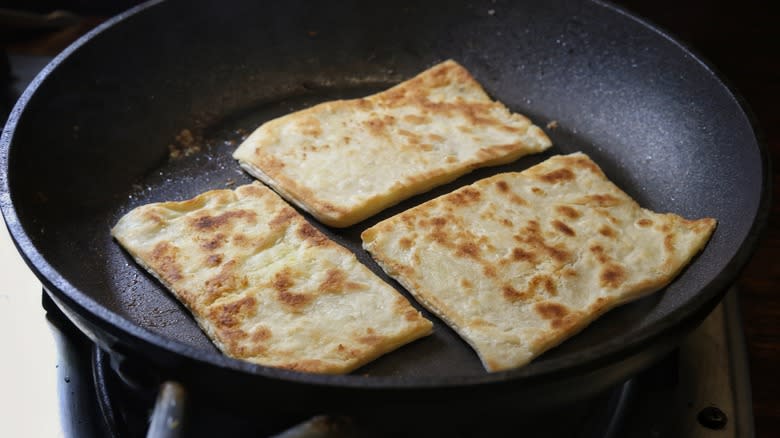 skillet with pastry dough