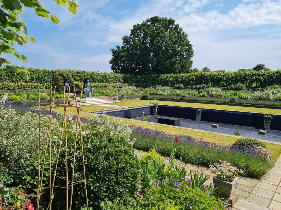 The statue of Princess Diana in the Kensington Palace Sunken Garden in 2022.