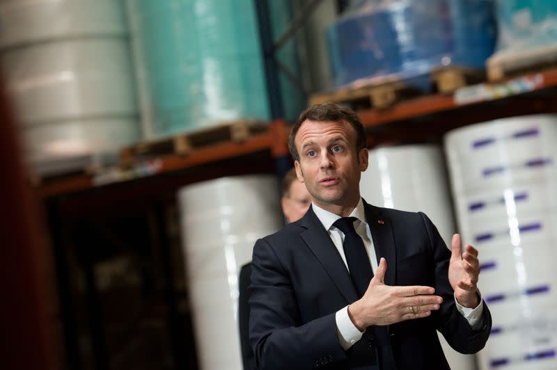 Macron visits masks factory in France