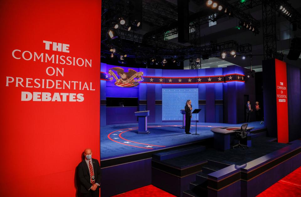 The Commission on Presidential Debates hosts the first 2020 presidential campaign debate between U.S. President Donald Trump and Democratic presidential nominee Joe Biden in Cleveland, Ohio on September 29, 2020.