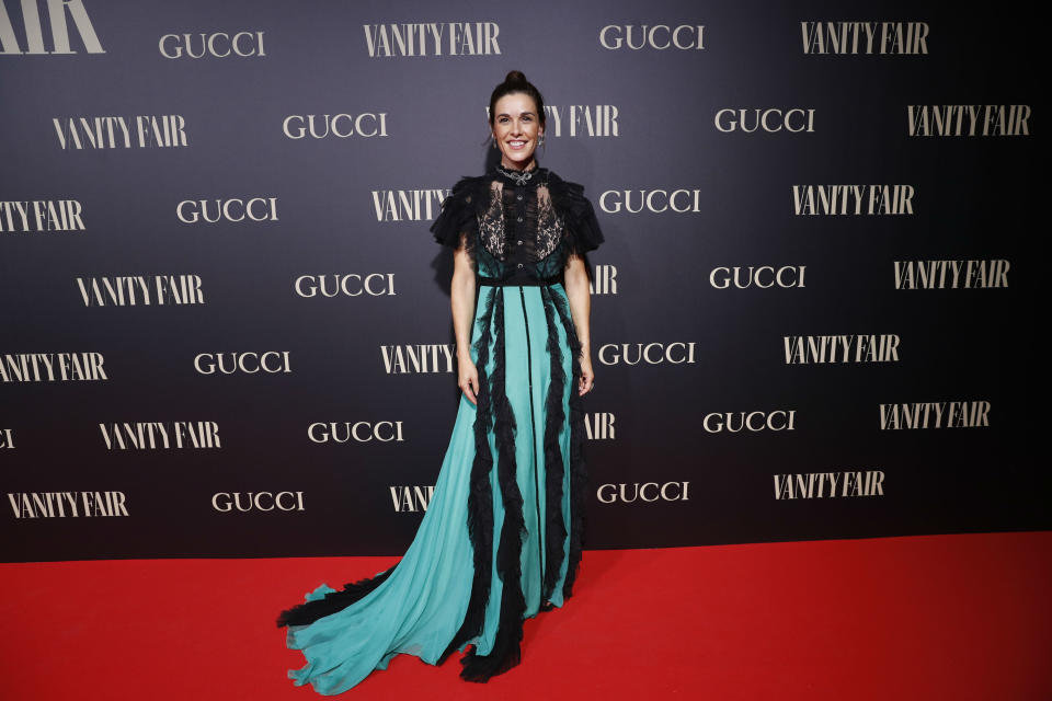 <p>La presentadora eligió un vestido de Gucci, el patrocinador de la fiesta, y también se encuentra entre las mejor vestidas. (Foto: Gtres). </p>