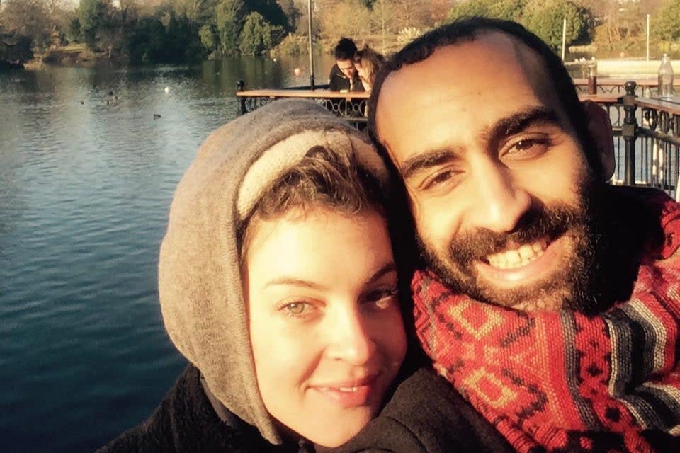 <p>Jessica Kelly and her husband Karim Ennarah, who is being held in a Cairo jail</p> (Jessica Kelly)
