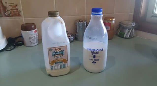 Pauline Hanson updated this photo of milk. Source: Facebook