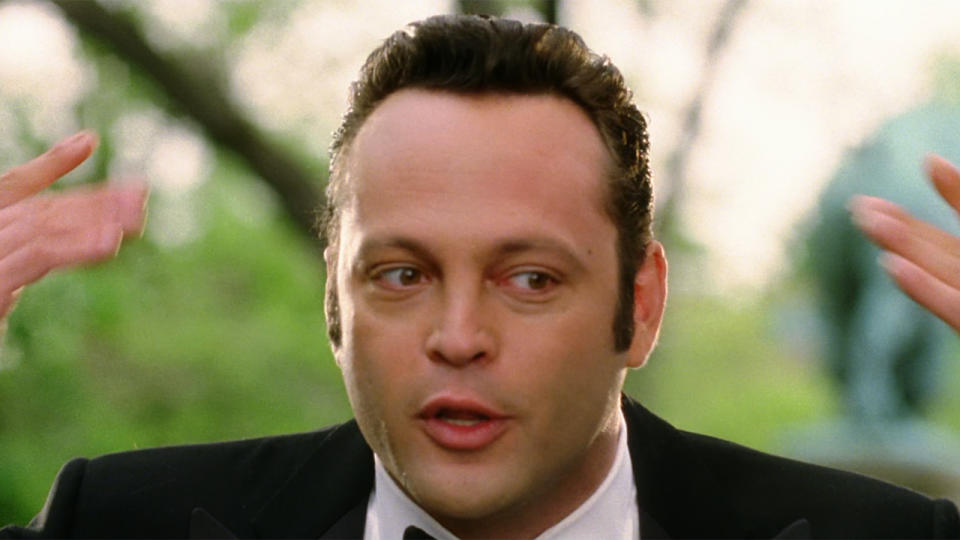 Vince Vaughn syrup hair in Wedding Crashers