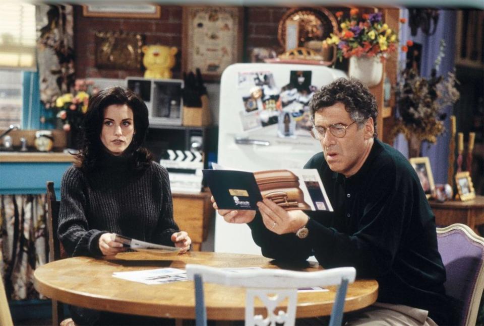 Gould with Courteney Cox on <em>Friends</em>