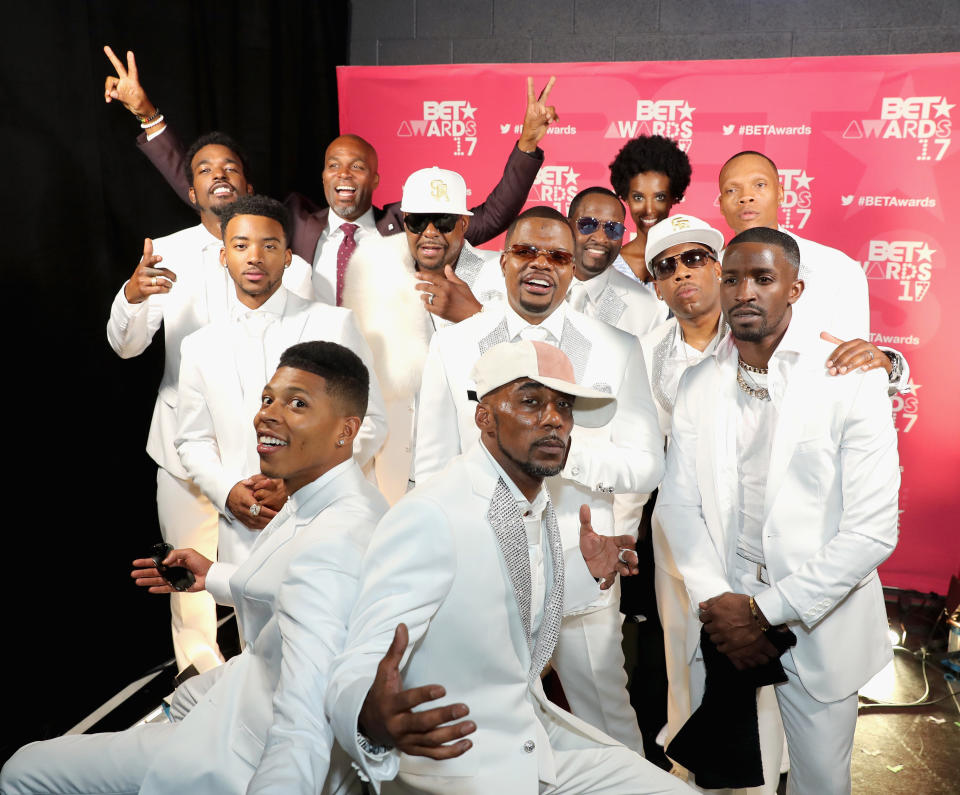 The adult cast of 'The New Edition Story' and the original members of New Edition