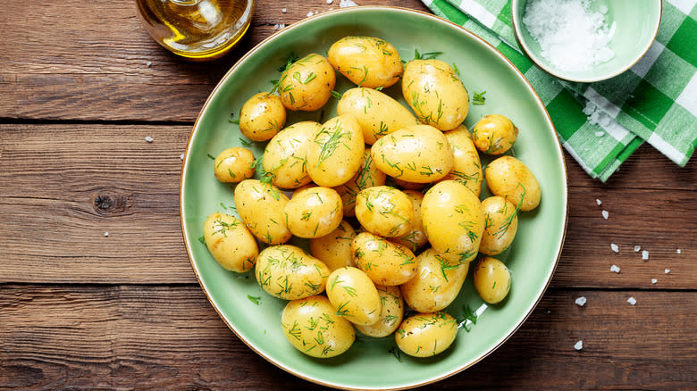 fresh boiled potatoes