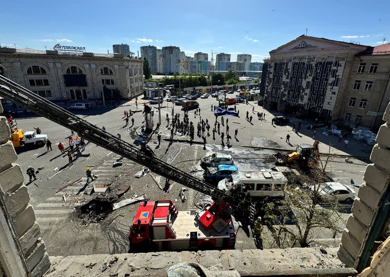 Aftermath of a Russian air attack in Kharkiv