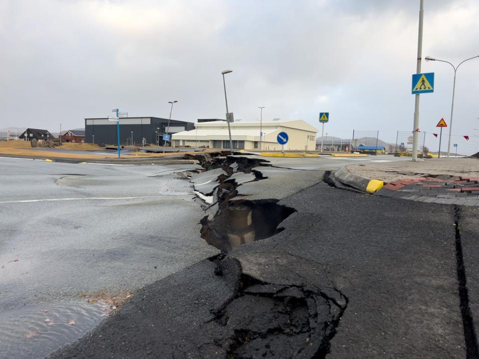 Large cracks formed in Grindavik after a flurry of seismic activity (Getty Images)