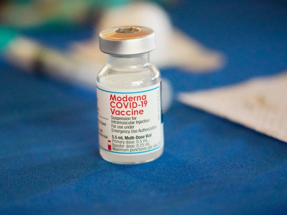 Moderna has said it will supply Canada with 12 million doses of its COVID-19 shot adapted to target the Omicron variant. (Rogelio V. Solis/The Associated Press - image credit)