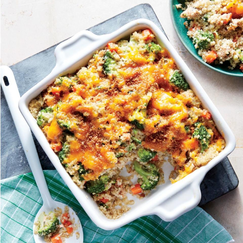 Cheesy Sausage, Broccoli, and Quinoa Casserole