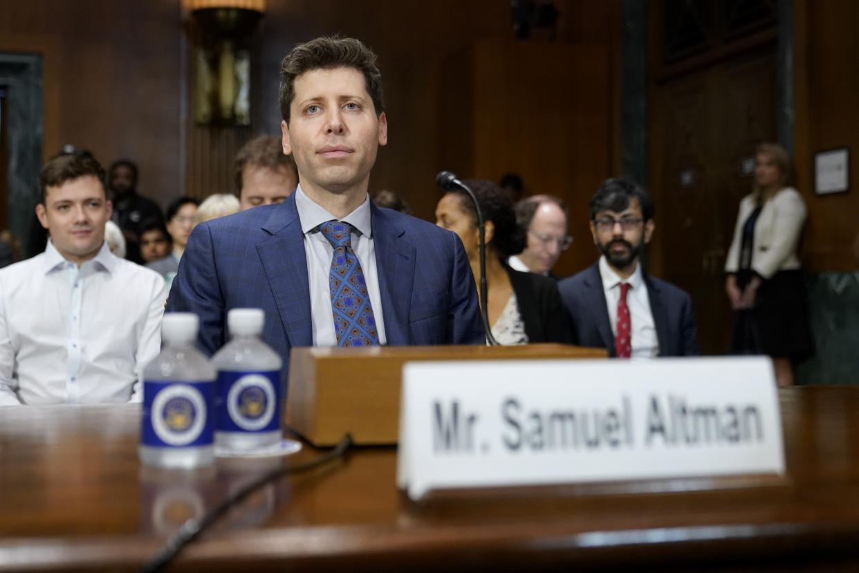 OpenAI CEO Sam Altman arrives for a Senate Judiciary Subcommittee on Privacy, Technology and the Law hearing on artificial intelligence, Tuesday, May 16, 2023, on Capitol Hill in Washington. (AP Photo/Patrick Semansky)