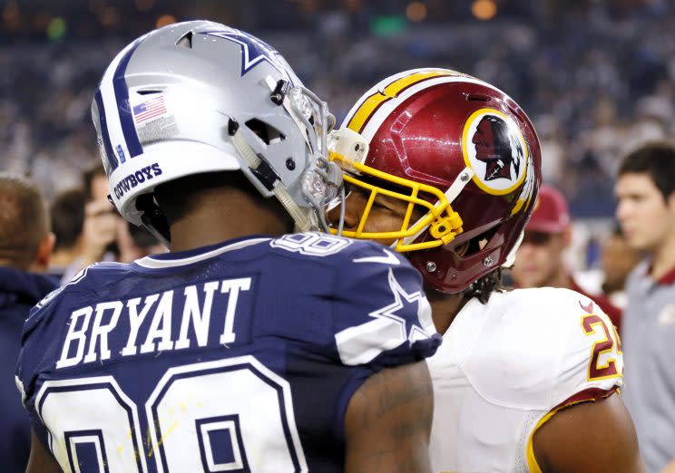 Josh Norman and Dez Bryant had words during one meeting last season. (AP)