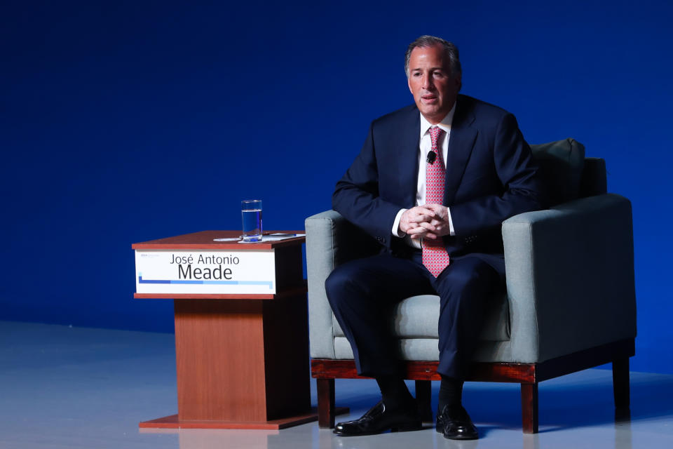 José Antonio Meade, candidato presidencial de la coalición Todos por México, durante su participación en la Reunión nacional de consejeros regionales de BBVA Bancomer, el martes 15 de mayo de 2018. Foto: Agencia EL UNIVERSAL/Germán Espinosa/EVZ