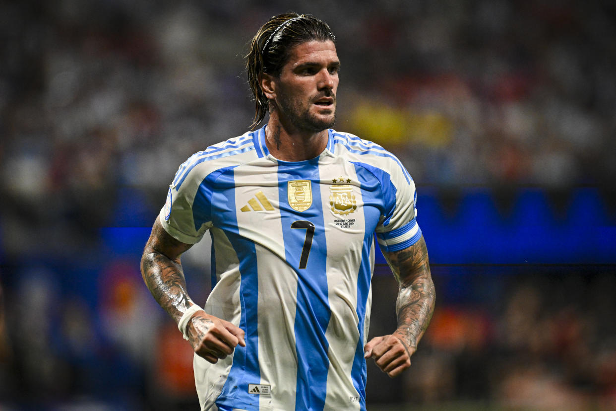 Rodrigo de Paul en el partido entre Argentina y Canadá de la Copa América 2024. (Miguel J. Rodriguez Carrillo/VIEWpress)