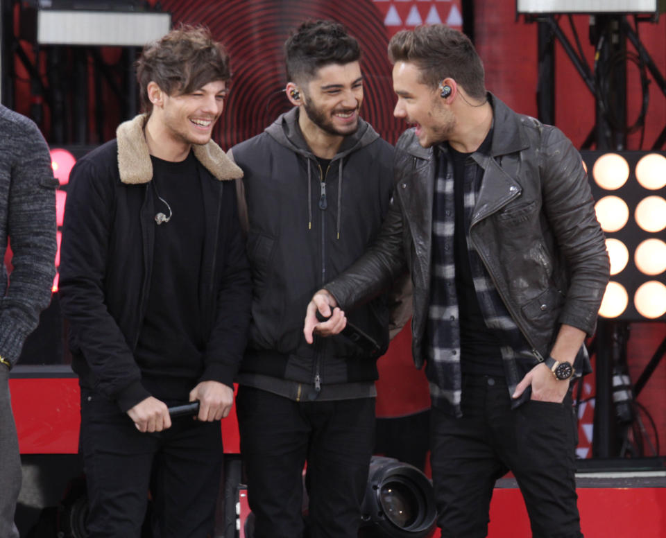 All Smiles: (L-R) Louis, Zayn and Liam appear on Good Morning America in 2013 (AP)