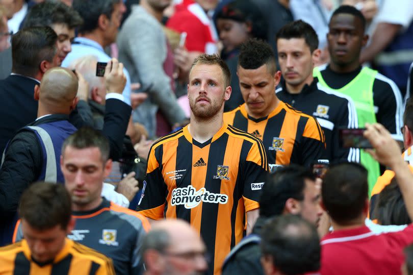 David Meyler trudges down the Wembley steps after Hull City's FA Cup final defeat to Arsenal