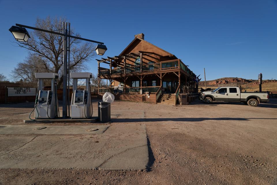 The Forks Mercantile and Saloon — a store and restaurant at 17685 U.S. Highway 287, No. 3, Livermore — is pictured.