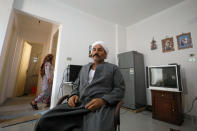 Karam Nassif, an Egyptian Christian, who fled his home in Arish, sits in a rented apartment on the edge of Suez Canal in Ismailia, Egypt, April 24, 2017. Picture taken April 24, 2017. REUTERS/Mohamed Abd El Ghany