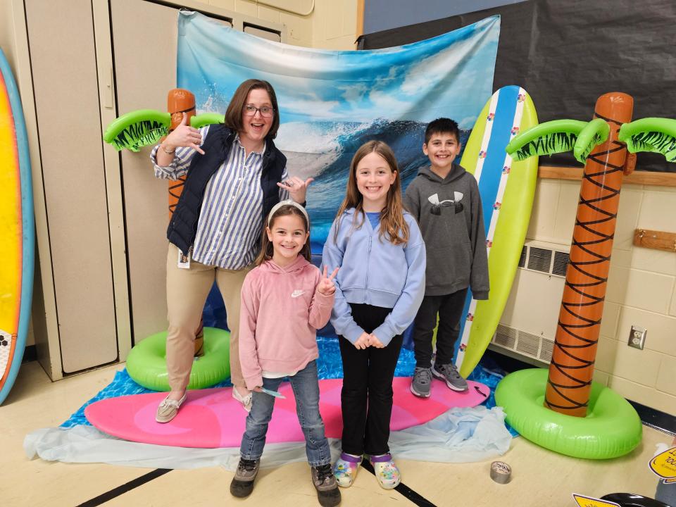 Principal Allison Gamache and students at Mitchell School kicked off National School Breakfast Week #NSBW