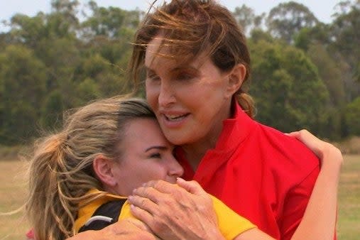 Nadine Coyle and Caitlyn Jenner on I'm a Celebrity: ITV/screengrab