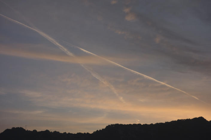 Chemtrails Or Contrails At Dawn (Depending On Your Point Of View And Knowledge) - Greece