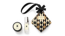 <p><a rel="nofollow noopener" href="http://www.jomalone.co.uk/product/17922/43547/christmas2016/christmas-ornament" target="_blank" data-ylk="slk:Jo Malone, £22;elm:context_link;itc:0;sec:content-canvas" class="link "><em>Jo Malone, £22</em></a> </p>