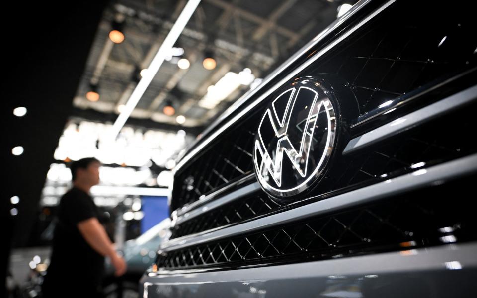 A Volkswagen on display at the Beijing Auto Show this week
