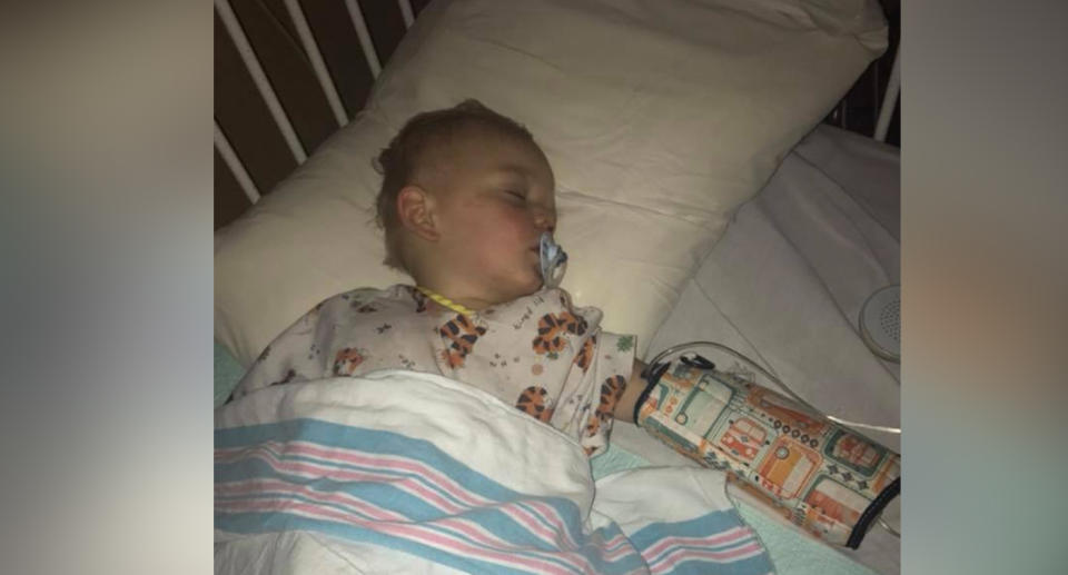 Brody is recovering from whooping cough, or pertussis. Source: Facebook/Jessica Leigh Boren