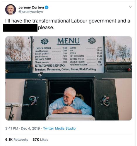 Corbyn tweet for quiz