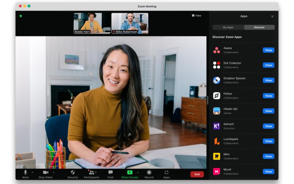 Zoom adds third-party apps to video calls
