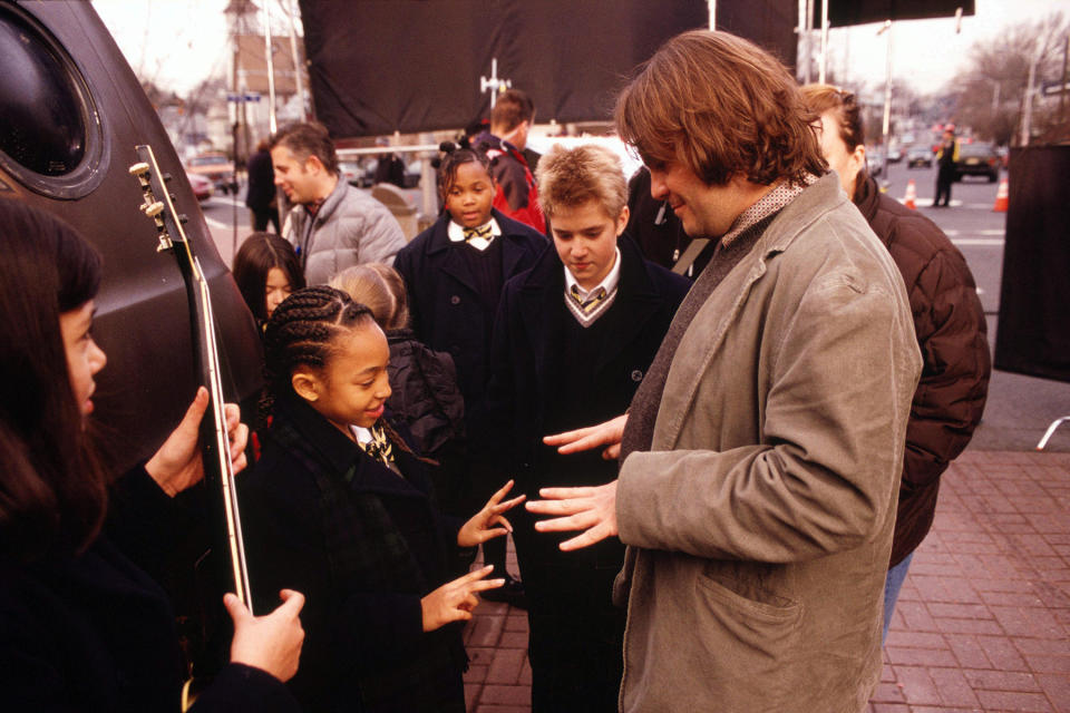 TCGE83 ROCK ACADEMY THE SCHOOL OF ROCK 2003 de Richard Linklater Aleisha Allen Maryam Hassan Kevin Clark Jack Black sur le tournage on set; tournage Prod DB © Paramount / DR