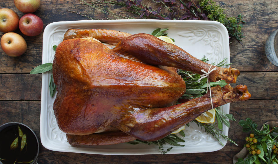 A heritage turkey from Heritage Foods. Notice its shape, different from a round Butterball-type supermarket turkey. (Photo: Heritage Foods)