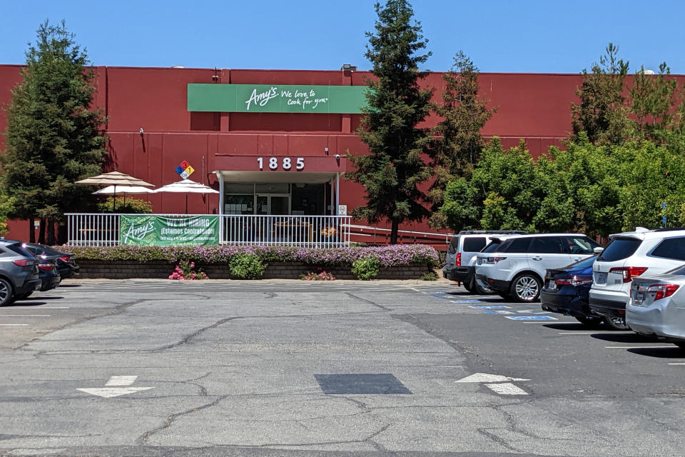 At the Amy's Kitchen plant in San Jose, workers were told on Monday that the factory was closing. (Amy Martyn)