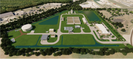 A rendering shows plans for the new Fort Pierce Utilities Authority wastewater treatment plant, to be located at 4515 Energy Lane, which is scheduled to open in October 2025.