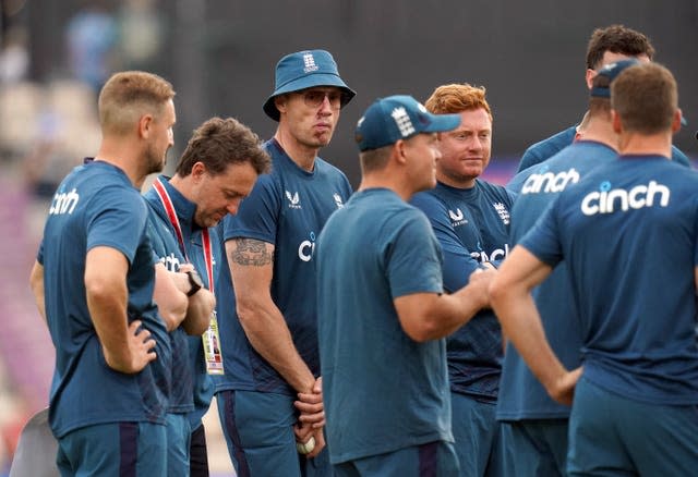 Andrew Flintoff, centre, will link up with England again in the Caribbean (John Walton/PA)