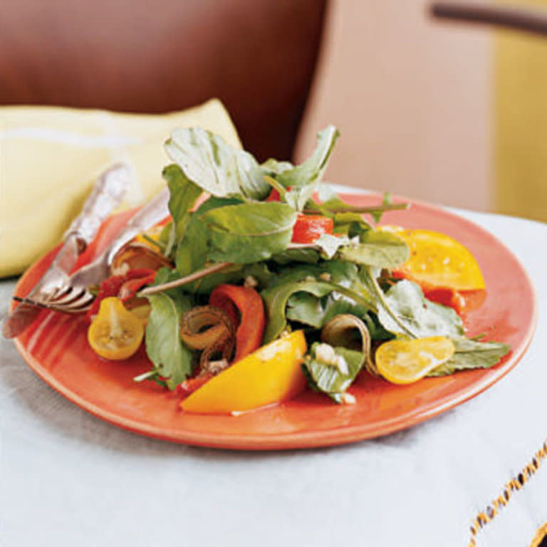 Grilled Vegetable, Arugula, and Yellow Tomato Salad