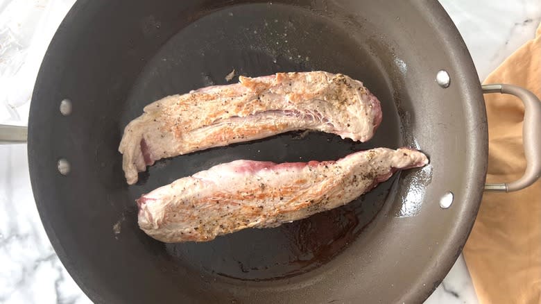 pork tenderloin in pan