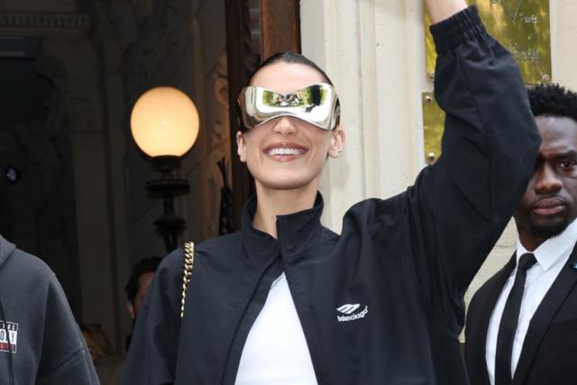 Bella Hadid Goes Wild in Cheetah Prada Sneakers & Miu Miu Bra Top –  Footwear News