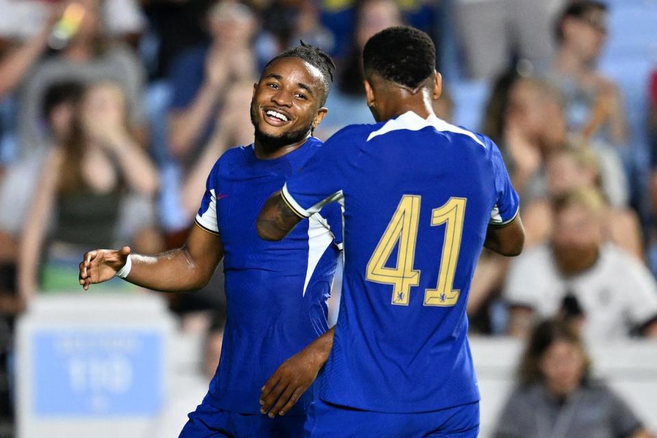 Debut goal: Christopher Nkunku was on target during his first appearance for Chelsea in Chapel Hill  (Chelsea FC via Getty Images)