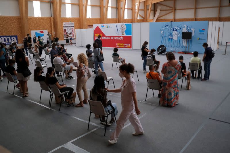 View of a coronavirus disease (COVID-19) vaccination centre in Seixal