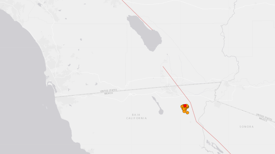 Series of earthquakes near Mexican border rattles San Diego County (Photo credit: United States Geological Survey) 