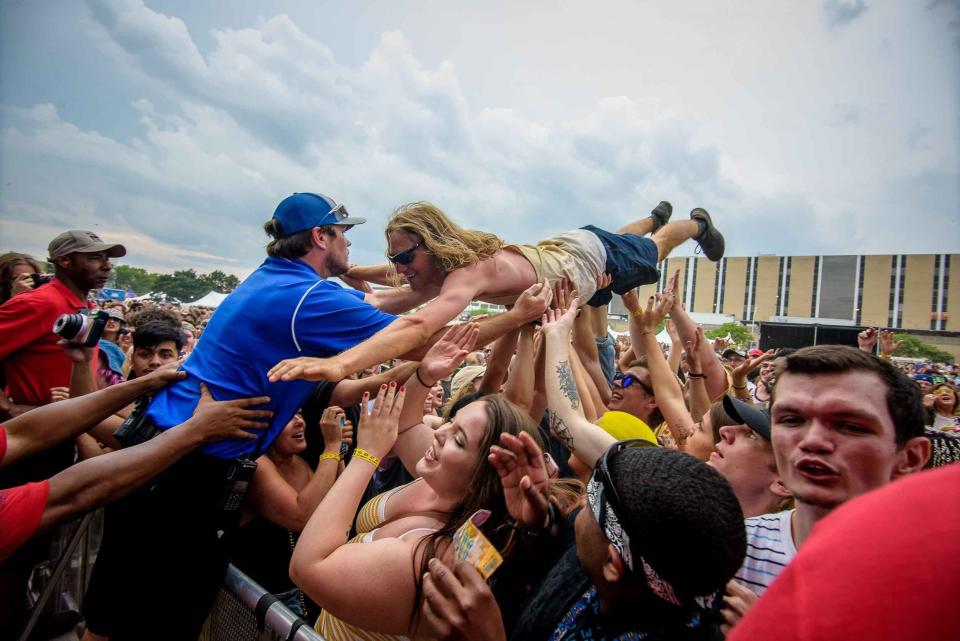 Music fans endured an early mixture of rain showers and scorching heat during the second day of the 2019 Mo Pop Festival at West Riverfront Park.