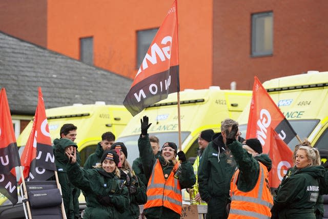 Striking ambulance crews