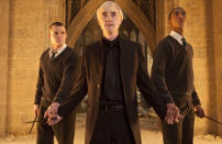 When Draco catches his henchman Goyle, who is really Harry having taken Polyjuice Potion, wearing glasses and reading he quips: "I didn't know you could read." This line was improvised by Tom Felton who played Draco. During a Q&A session on a Facebook Live session in 2011, Felton revealed to his fans that the line, which is one of his favourites, was added last-minute by director Chris Columbus.