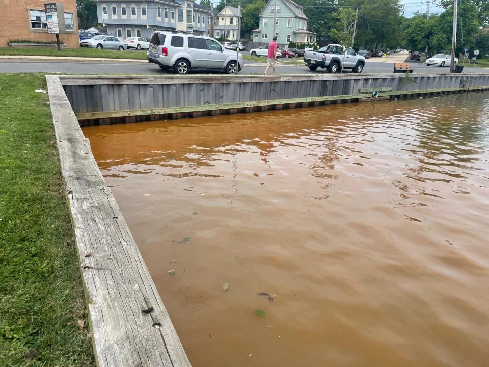 A JCP&L inspection on Thursday resulted in sediment-filled stormwater running into Deal Lake, seen here on the Loch Arbour side. June 23, 2022